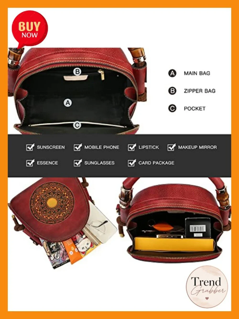 Genuine Leather Top Handle Satchel Handbag Women Retro Organizer Messenger